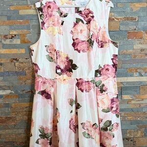 Liz Claiborne Pink and Cream Floral Dress